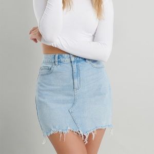 Light blue denim skirt